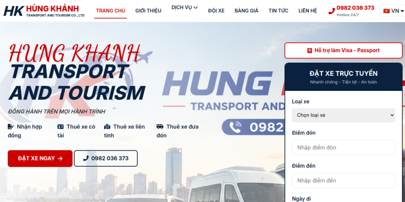 Bản xem trước dự án Công Ty Du Lịch Hùng Khánh