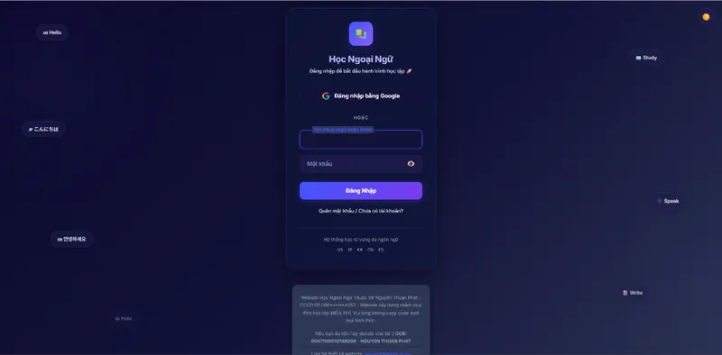 Bản xem trước dự án Học Ngoại Ngữ