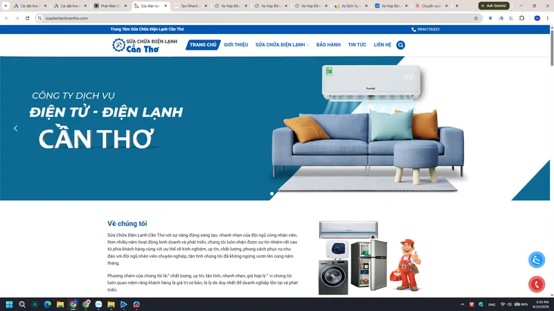 Bản xem trước dự án Sửa Điện Lạnh Cần Thơ